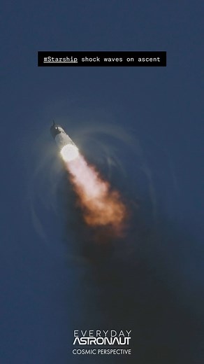 Everyday Astronaut on Instagram: "Intense shock waves visible on ascent from #Starship Flight 6 with one of our remote tracking cameras!"