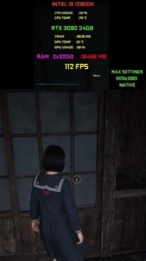 RTX 3090 FPS at 1080p in Silent Hill F!