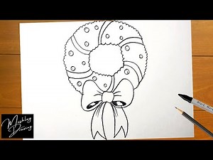 How to Draw a Christmas Wreath Step by Step