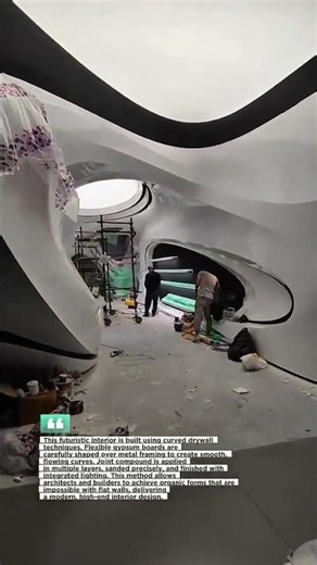 Amazing Curved Drywall Interior Build #Architecture #Construction #InteriorDesign