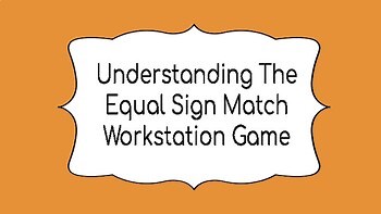 Understanding the Equal Sign Match Printable Game Aligned with Eureka/Bluebonnet