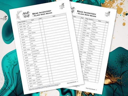 Mill Hill Beads Inventory Tracker Planner, Minimalist Design Printable Craft Beading Organiser, DMC Conversion Charts, PDF Digital Download - Etsy