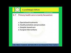 Introduction to Public Health | Model Exit Exam Questions for Public Health Exit Exam