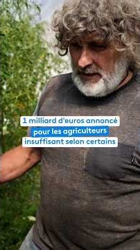 1 milliard d'euros annoncé pour les agriculteurs, insuffisant selon certains