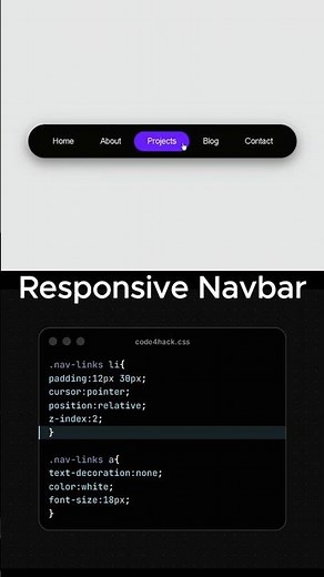 Create a Responsive Navbar with HTML CSS | Web development tutorial | Navbar #webdev #navbar