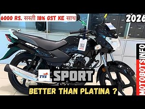 2026 Tvs Sport ES Model Detail Review | Better Than Platina ? New Price, Mileage | Motobots Info🔥