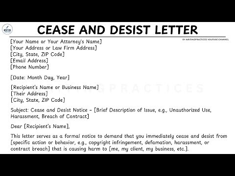 [LETTER TEMPLATE] How To Write A Cease and Desist Letter Step by Step Guide | Writing Practices
