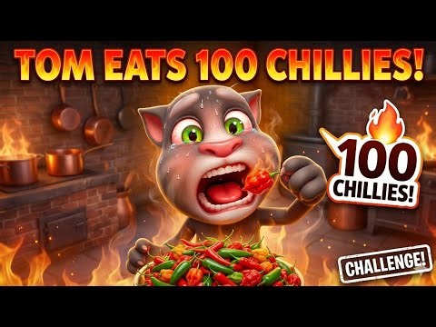 Talking Tom Eats 100 Chillies 🌶️ ENDLESS NONSTOP LOOP 😱🔥