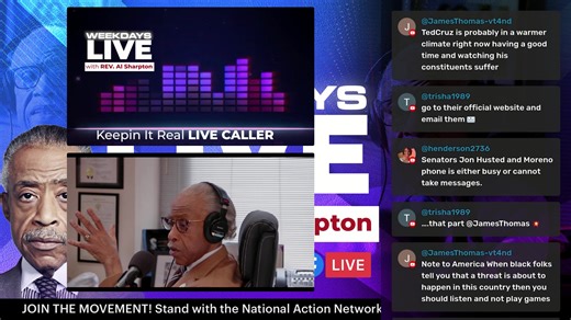 🎙️ Keeping It Real w/ Al Sharpton LIVE 🕐 Monday - Friday, 1-4 PM ET 📞 Call In & Join the Conversation: 877-532-5797 ➡️ Like, Share, & Subscribe to the National Action Network’s YouTube channel ➡️ Get Involved: Join us, support our mission, and donate directly at nationalactionnetwork.net | Reverend Al Sharpton