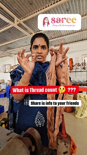 Saree Story With Shanmuga Priya on Instagram: "Understanding Saree Thread Count: A Guide to 100, 120, and 60 Weaves What is Thread Count? It refers to the number of threads woven together per square inch of fabric. It's expressed as two numbers: horizontal threads (warp) and vertical threads (weft). Higher thread count generally indicates a finer, softer, and more durable fabric. 120 x 120: The highest thread count commonly found in sarees. Exquisitely soft, lightweight, and breathable. Best sui