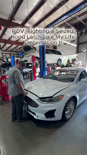 POV Fighting a Seized Hood Latch Like My Life Depends on it. #automobile #autotechnician #mechanic