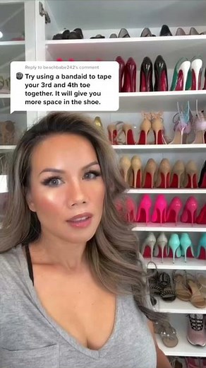 Part 2 - shoe hacks - toe taping to make high heels more comfortable. Wearing Louboutin #shorts