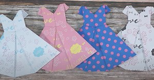 DIY Origami Paper Dress For Mother's Day