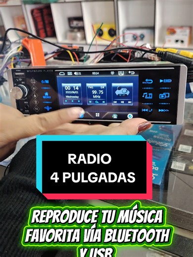 Radio mp5 de 4 pulgadas con mandos al volante #radiomp5 #camaraderetro #radioparacarro #distribuidora #preciosbajos