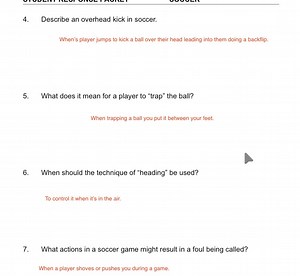 Describe an overhead kick in soccer.What does it mean for a pl... | Filo