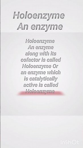 What is Holoenzyme | Concept of Holoenzyme | #Holoenzyme