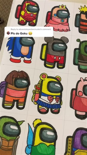 Drawing Among Us Goku Fan Art | Fanart Drawing Process