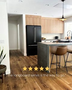 5 Star Review: We are super happy with these floors! The longboard series is the way to go. The color is beautiful and the wide planks and texture make it look and feel so real! So far seems very durable and is easy to clean. We let a friend borrow some left over planks to test along side some other brands in their house and they have now decided to use this same flooring in their house! Love it. 🛒: Grab free samples here: https://bit.ly/3TMMIHl 📸: CALI Vinyl Longboards North Shore Oak | CALI 