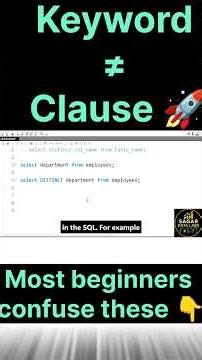 Clause vs Keyword in SQL | DISTINCT with Multiple Columns