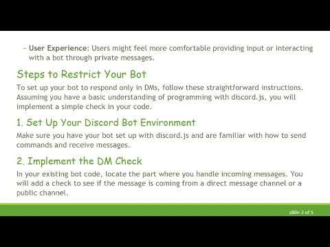 How to Make Your Discord Bot Only Work in a Private Chat