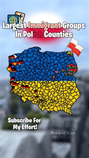 Largest Immigrant Groups In Polish Countries #poland #map
