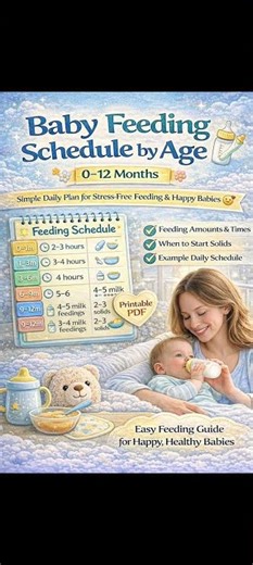 Baby Feeding Schedule by Age 0-12 ❤️❤️🧑‍🍼👼 #newborn #baby #viral #viralvideo