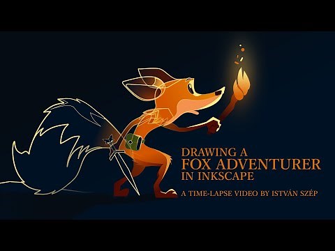 Drawing a fox adventurer character with Inkscape - a fast time-lapse illustration