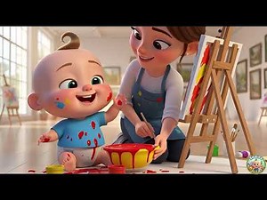 Baby Paints with Colors 🎨 | Learn Colors & Creativity | Fun 3D Baby Art Song