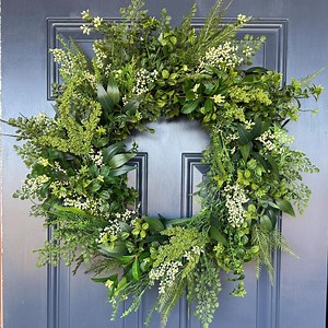 Lush Greenery Wreath, All Season Front Door Wreaths, Everyday Elegant Door Decor, Neutral Green Foliage for Home, Simple Entryway Decoration - Etsy