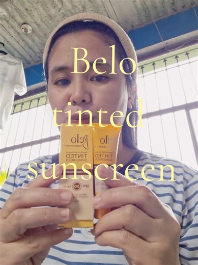 nakita ko lang ginagamit ni ms. arra kaya tinary ko din 😆😆😆 maganda din sa balat ko. #sunscreen #tintedsunscreen #belo