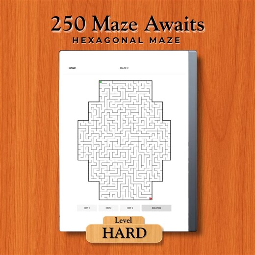 Remarkable Maze Puzzles Hard Shape | Interactive PDF for E-ink Tablets - Etsy