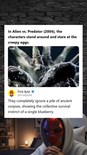 Flick Byte on Instagram: "Alien vs Predator 2004 Characters Stare at Eggs Next to Corpses Scene Critique A commentary criticizing the characters' obvious lack of survival instincts in a dangerous scene from Alien vs. Predator (2004)."