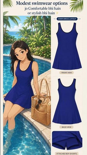 Modest Swimwear Options That Are Stylish Too! 🌸 #shorts #fashion #trendingshorts #beachlook