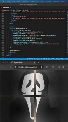 Scream Mask SVG 😱 #scream #css #frontend