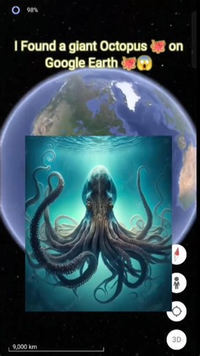 I Found a giant Scary Octopus 🐙 on Google Earth and Google maps #map #googlemaps #googlearth#shorts