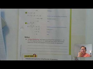 6th Grade GO Math: Part 1 Lesson 9.3 Order of Operations pages 251-254