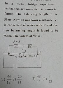 In a meter bridge experiment, resistances are connected as show... | Filo