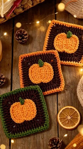 Pumpkin Granny Square 🎃| Crochet Granny Square
