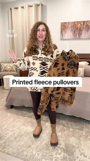 Trendy Women's Winter Fashion: Printed Fleece Pullovers