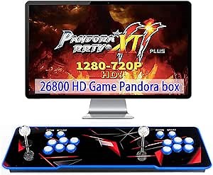 【 35000 Games in 1 】 70S Pandoras Box Arcade Game Console Retro Game Machine for Home PC & TV, 2-4 Players, 1280X720, Support 3D , Search/Hide/Save/Load/Pause , Favorite List,Double Stick