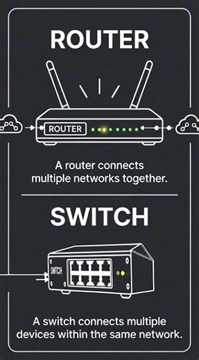Most easiest definition of router and switch #shorts