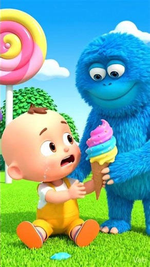 Funny Baby & Blue Monster Ice Cream Adventure! 🍦😂#icecream #rhymes