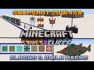 Minecraft Caves & Cliffs Update Blocks & Build Hacks - 1.17 Snapshot Snapshot 20W45A Build Ideas