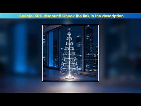 Discount 2026 Live Background Scene Layout Crystal Light Rotating Christmas Tree Foldable Christmas