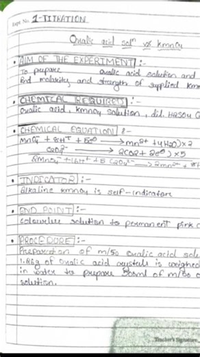 #class 12 #cbse #chemistry #practicals #notes #hand written #titration