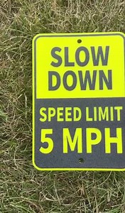 Slow Down 5 MPH Speed Limit Sign Road Safety Street Sign In Vibrant Yellow With Black Lettering Highly Visible Indoor Outdoor Customizable