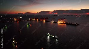 Many Oil tanker ship, or Crude tanker mooring for loading oil and gas storage at industry marina dock port, Energy Power Business offshore import export Crude Petrol Chemical transportation logistic