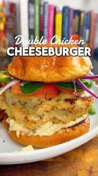 Double Chicken Cheeseburger | Healthy High-Protein Burger Recipe | Living Tastefully w/ Jesse