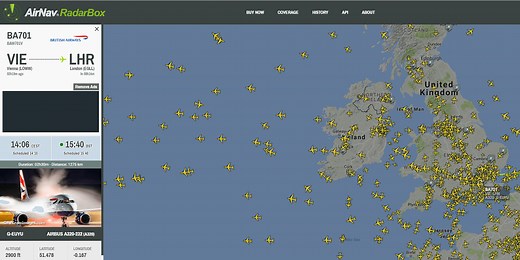 RadarBox24 – popular aircrafts tracker online