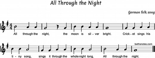 All Through the Night-BAG song Beth's Notes Songs   Resources